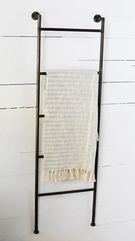 Wall mounted best sale metal blanket ladder