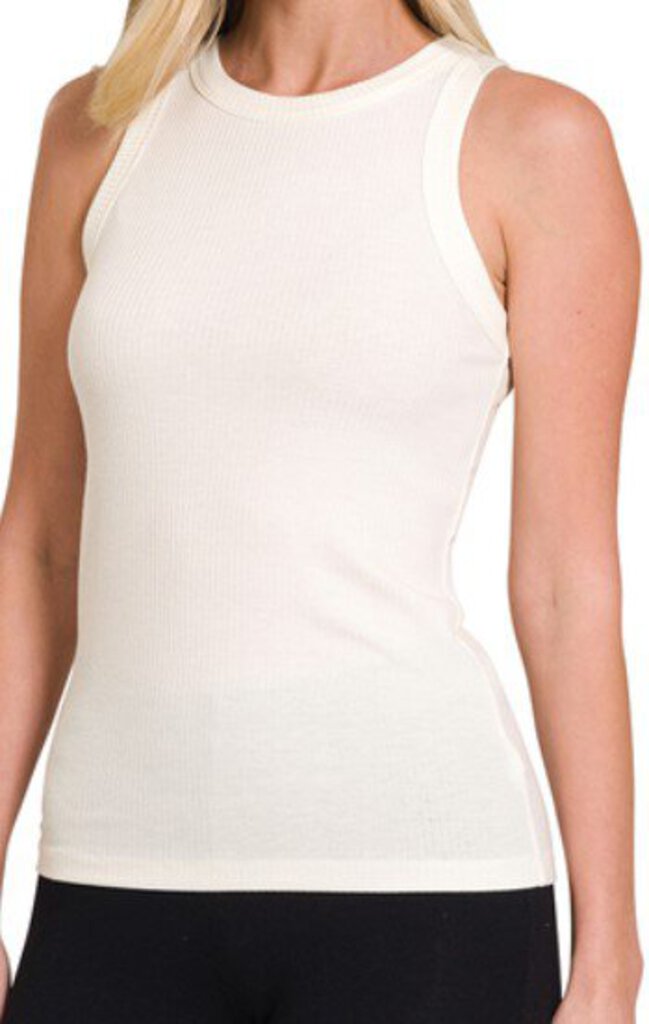 Ivory Ribbed Tank Top