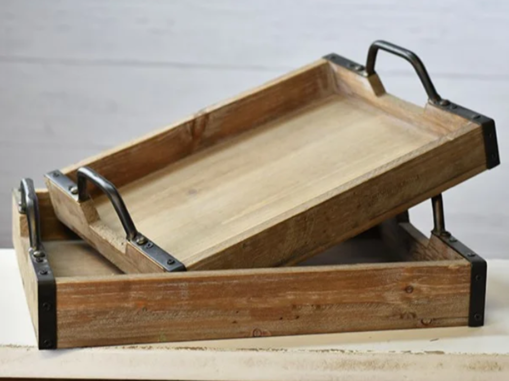 Wood sale metal tray